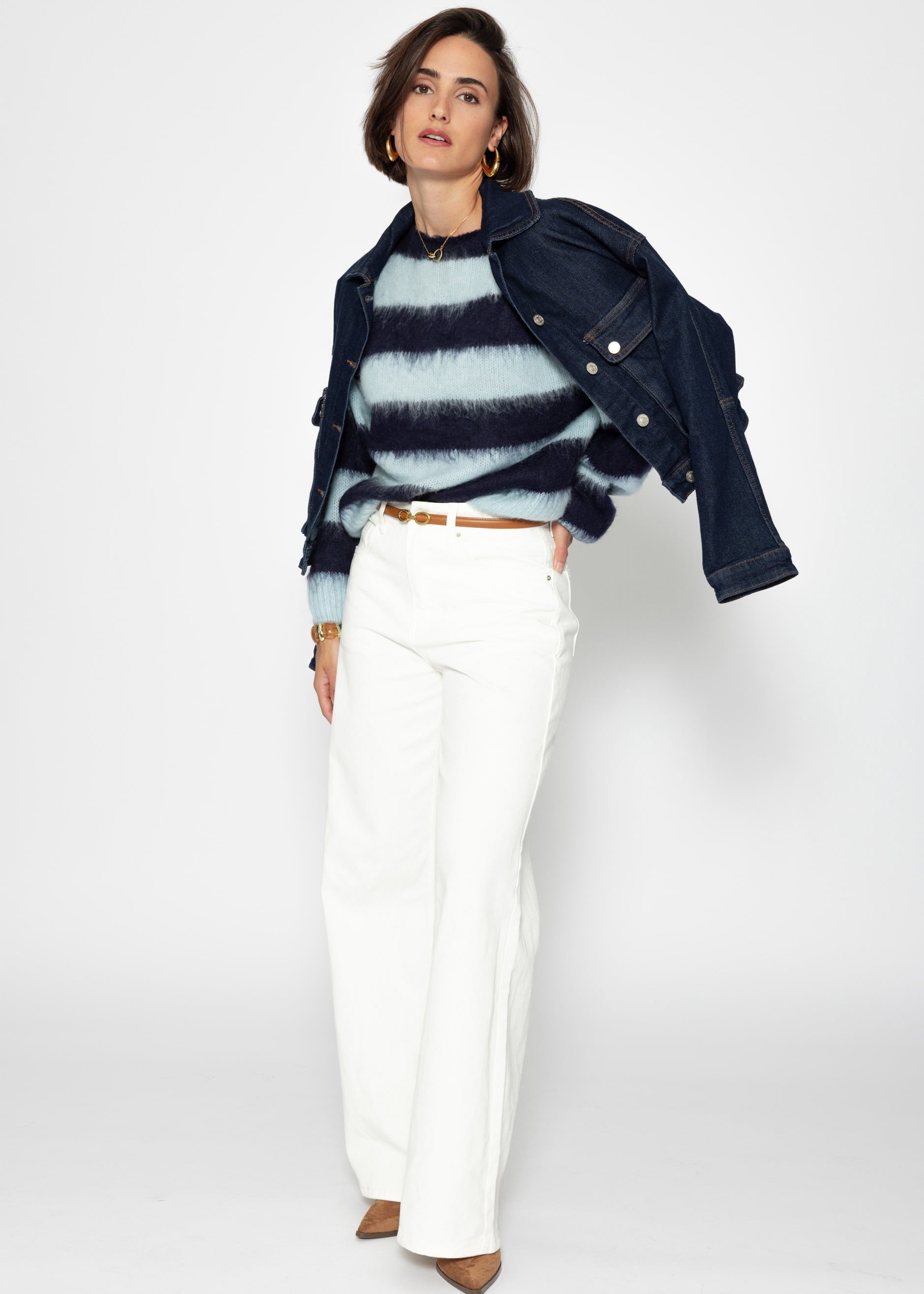 Gestreifter Pullover – blau – hellblau