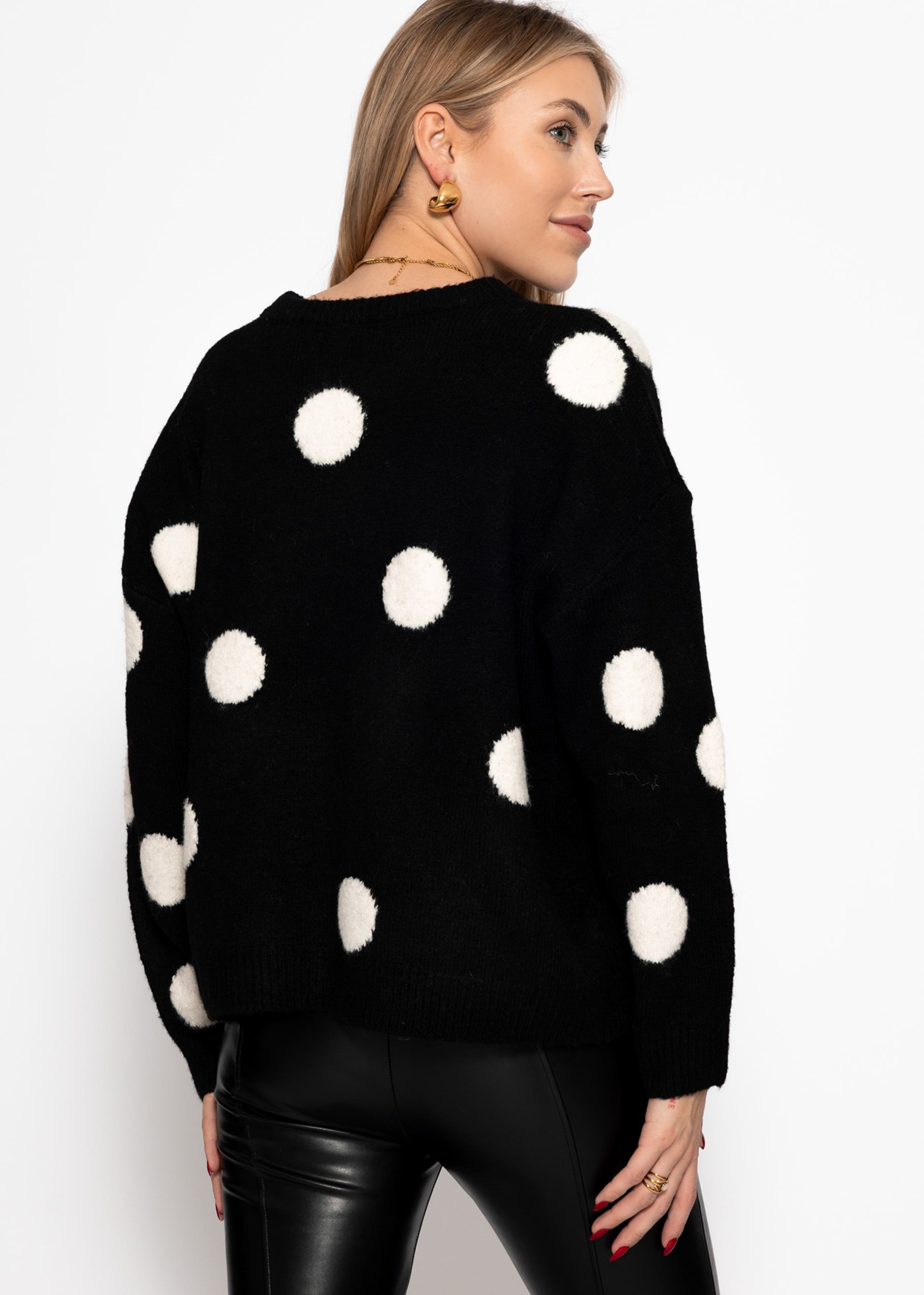 Pullover mit Dots - schwarz