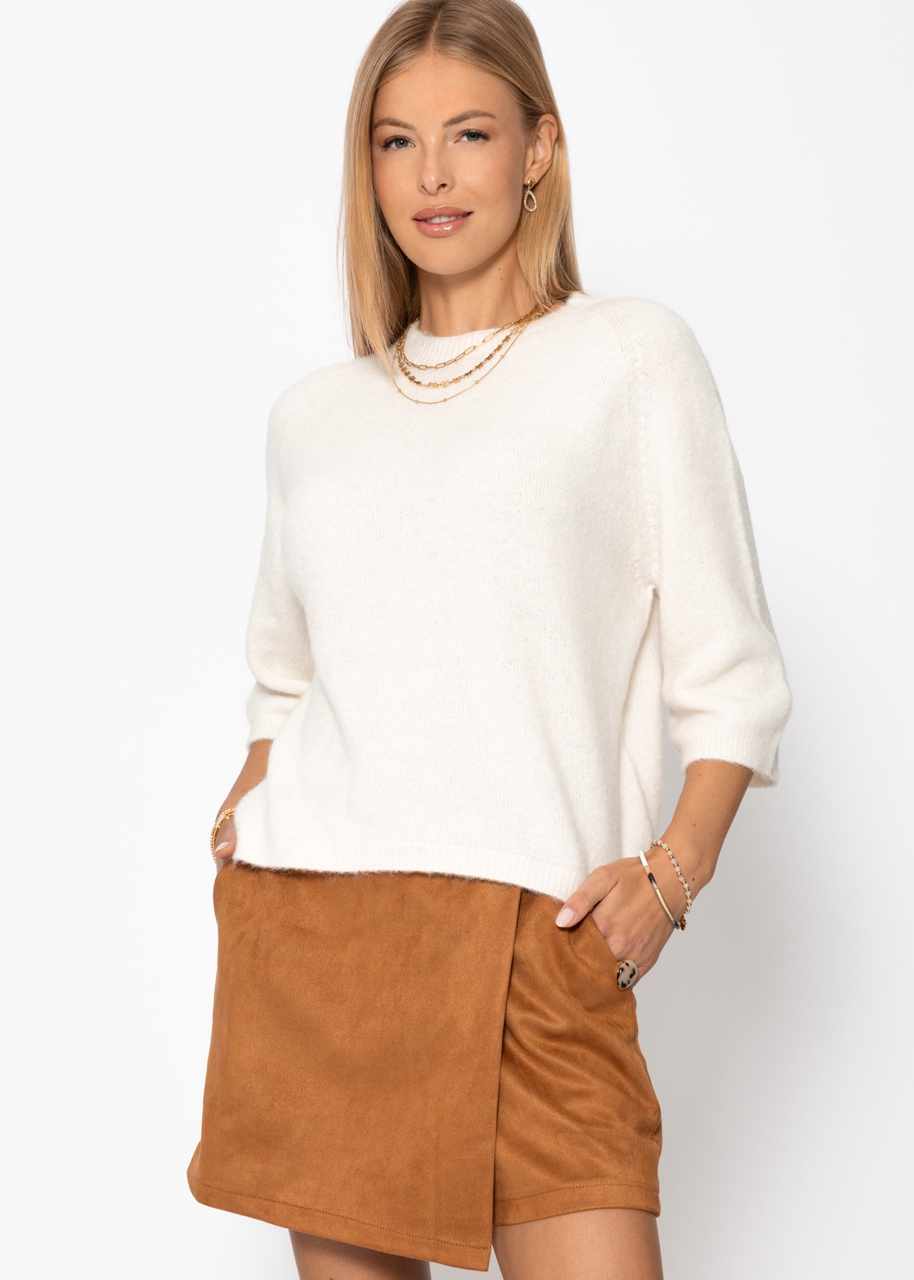 Strickoberteil - offwhite