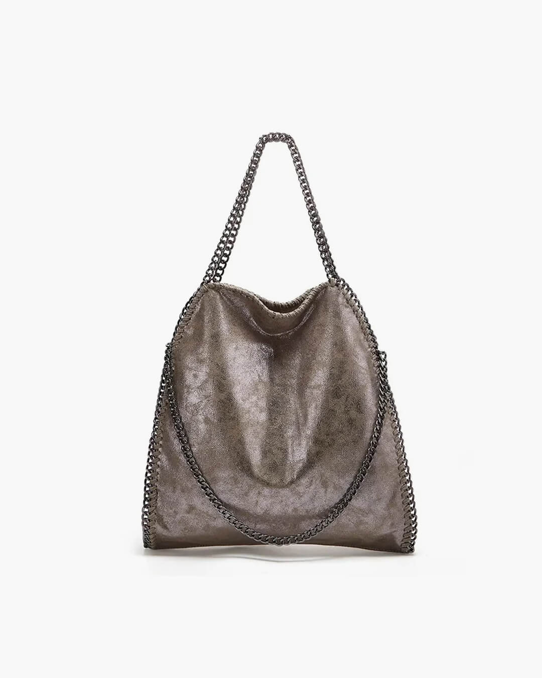 Skyla | Sac cabas en similicuir souple avec bandoulière chaîne